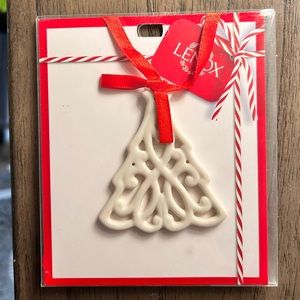 New w Package Vintage Lenox Pierced Tree Charm Porcelain Ornament Christmas Tree